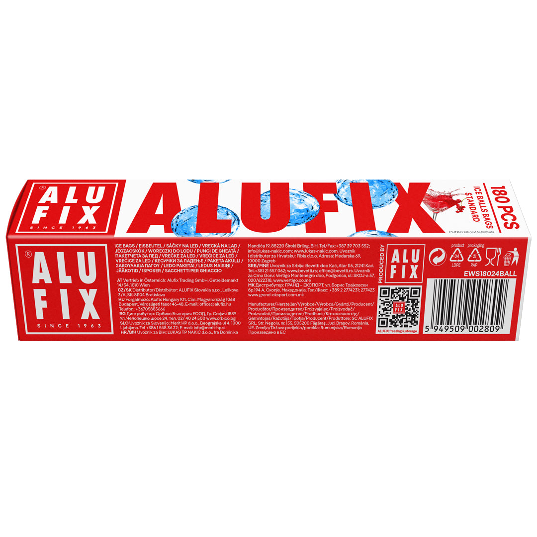 Jéggömb készítő tasakok 180 db-os Alufix