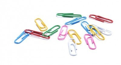 Gémkapocs 28 mm, színes bevonattal, kerek ,100 db/doboz