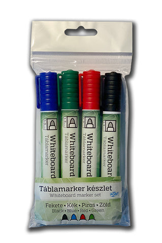 Táblamarker készlet kúpos, 4 db-os 1-3 mm (fekete, kék, piros, zöld)