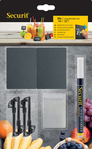 Krétatábla szett Securit, ajándék krétamarkerrel, 20 db/készlet