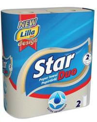 Konyhai papírtörlő 2 tekercses, 2 rétegű, Star Duo