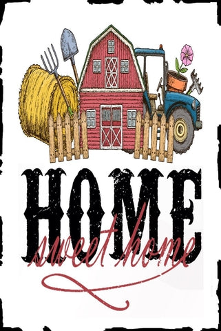 Retro dekor fémtábla, Home Sweet Home/SZÍNES FARM, Méret:20x30cm