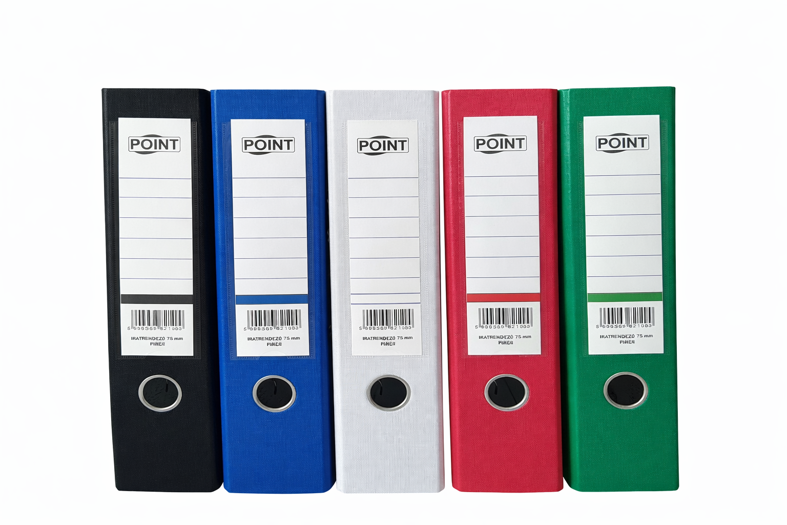 Iratrendező 75 mm, A4, PP/karton, élvédővel, POINT