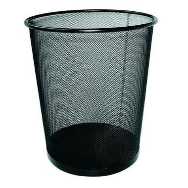 Wastepaper basket with metal mesh, black