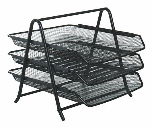 Irattálca fémhálós 3 emeletes fekete