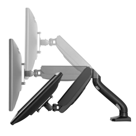 Monitortartó kar, forgatható - állítható magasság és dőlésszög, fekete