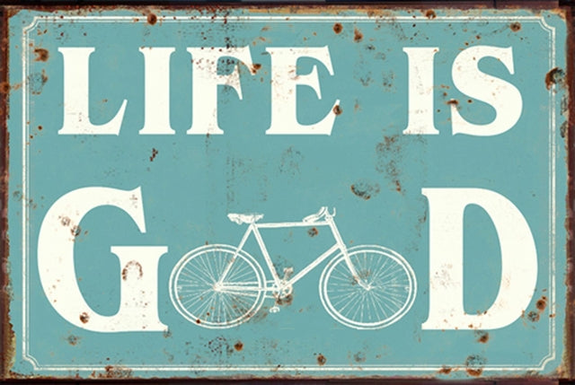 Retro dekor fémtábla, LIFE IS GOOD, Méret:20x30cm