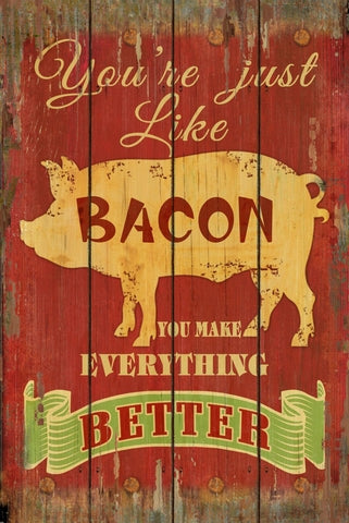 Retro dekor fémtábla, BACON, Méret:20x30cm