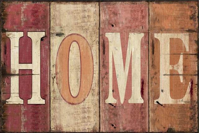 Retro dekor fémtábla, HOME, Méret:20x30cm