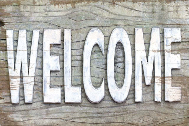 Retro dekor fémtábla, WELCOME, Méret:20x30cm