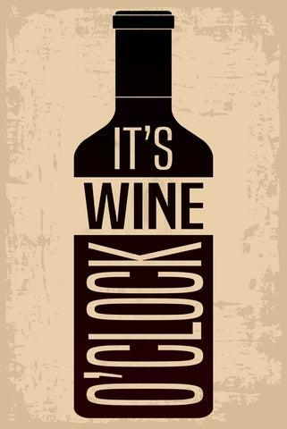 Retro dekor fémtábla, It"s wine o"clock, Méret:20x30cm