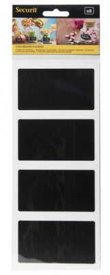 Téglalap Securit 8 db-os matrica szett 8,5x5 cm fekete kréta markerrel írható