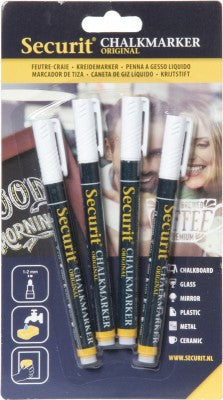 Krétamarker Securit vékony, 1-2 mm 4 db-os fehér